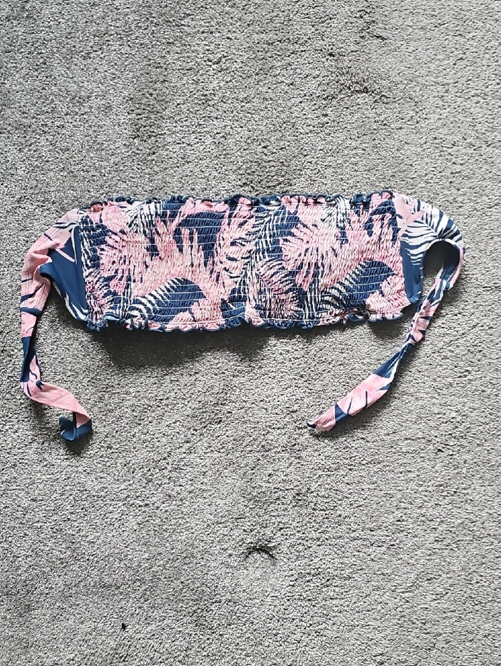 Hula Honey Pink & Blue Tropical Bandeau Swim Top